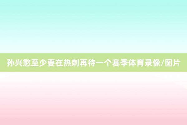 孙兴慜至少要在热刺再待一个赛季体育录像/图片