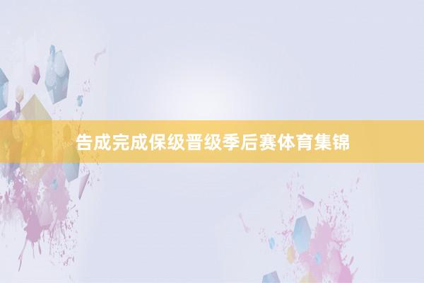 告成完成保级晋级季后赛体育集锦