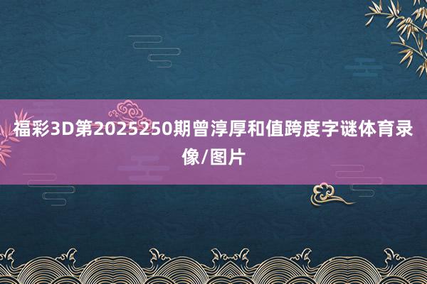 福彩3D第2025250期曾淳厚和值跨度字谜体育录像/图片