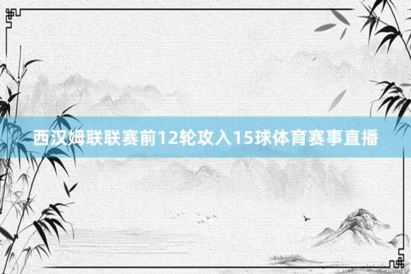 西汉姆联联赛前12轮攻入15球体育赛事直播