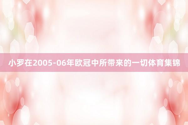小罗在2005-06年欧冠中所带来的一切体育集锦