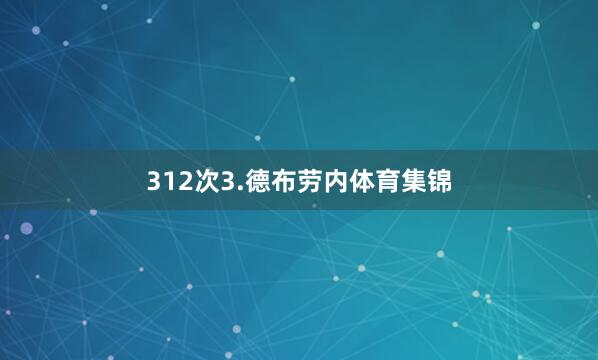 312次3.德布劳内体育集锦