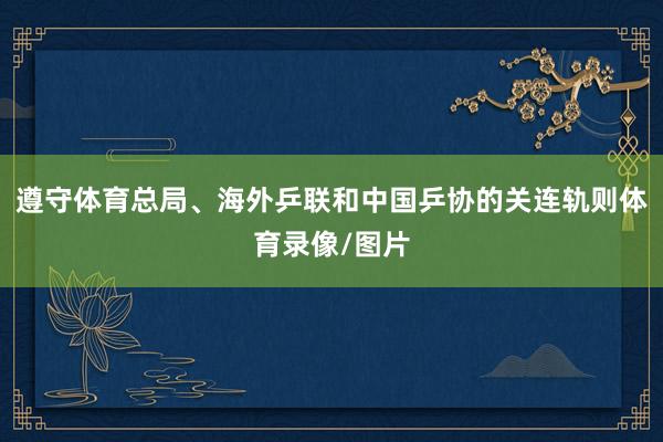遵守体育总局、海外乒联和中国乒协的关连轨则体育录像/图片
