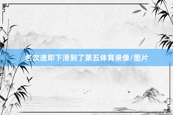 名次速即下滑到了第五体育录像/图片