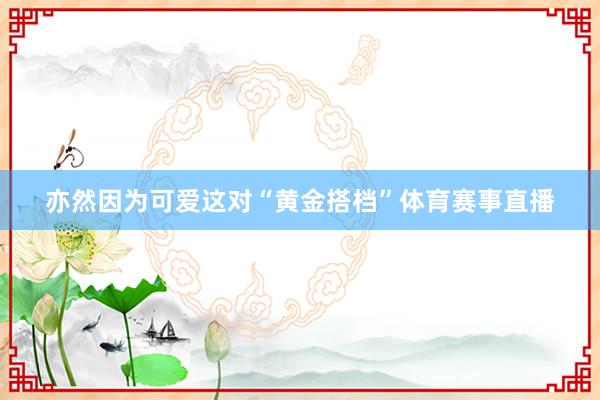 亦然因为可爱这对“黄金搭档”体育赛事直播