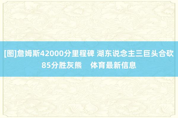 [图]詹姆斯42000分里程碑 湖东说念主三巨头合砍85分胜灰熊    体育最新信息