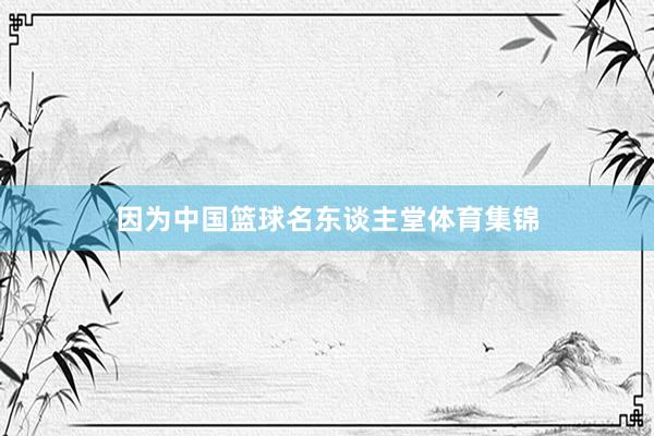 因为中国篮球名东谈主堂体育集锦