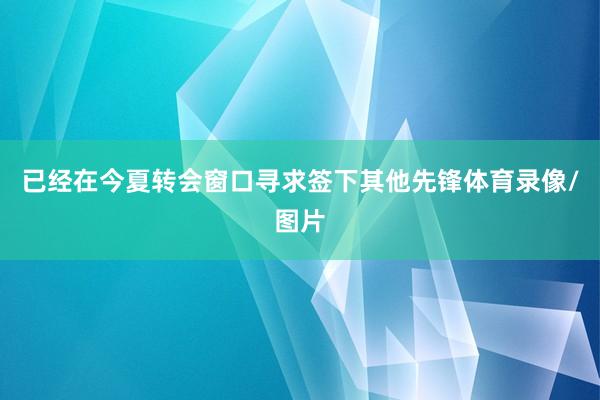 已经在今夏转会窗口寻求签下其他先锋体育录像/图片