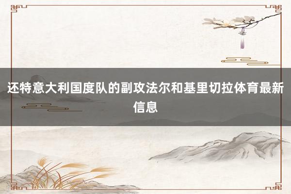 还特意大利国度队的副攻法尔和基里切拉体育最新信息