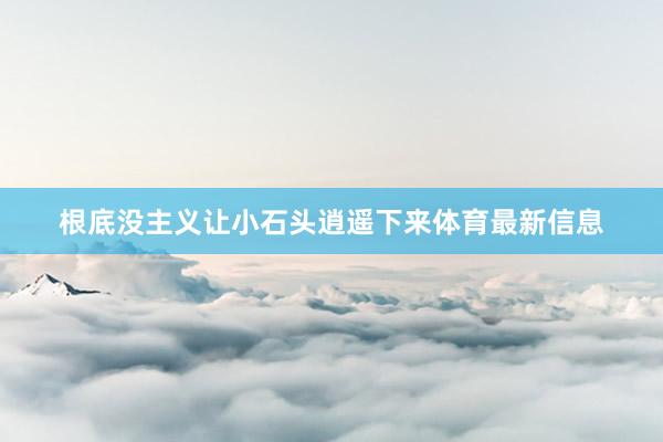 根底没主义让小石头逍遥下来体育最新信息