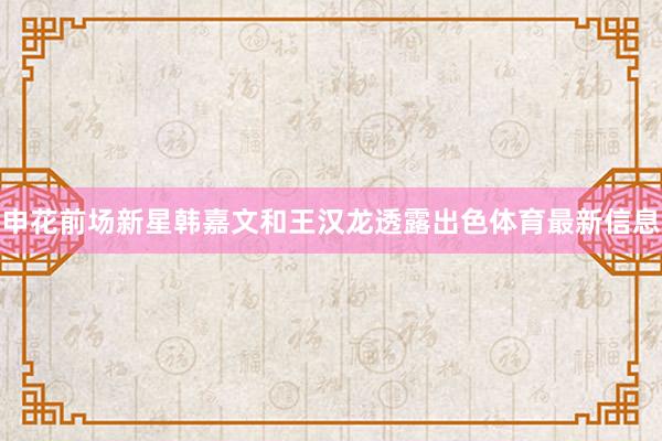 申花前场新星韩嘉文和王汉龙透露出色体育最新信息