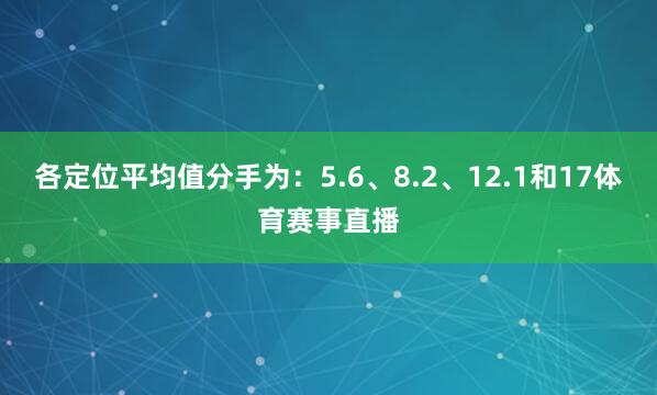 各定位平均值分手为:5.6、8.2、12.1和17体育赛事直播