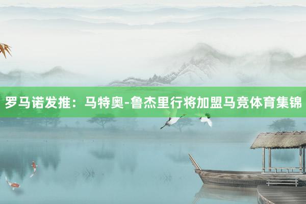 罗马诺发推:马特奥-鲁杰里行将加盟马竞体育集锦