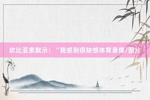 坎比亚索默示：“我感到很缺憾体育录像/图片