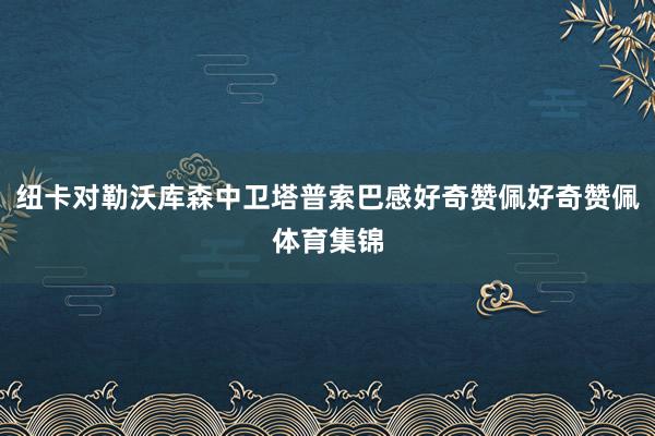 纽卡对勒沃库森中卫塔普索巴感好奇赞佩好奇赞佩体育集锦