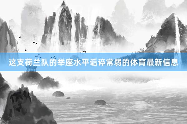 这支荷兰队的举座水平诟谇常弱的体育最新信息