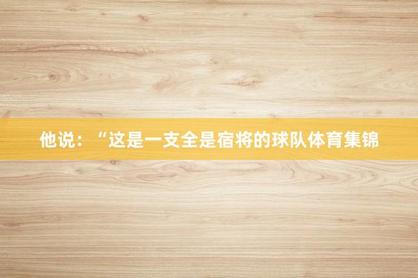 他说：“这是一支全是宿将的球队体育集锦