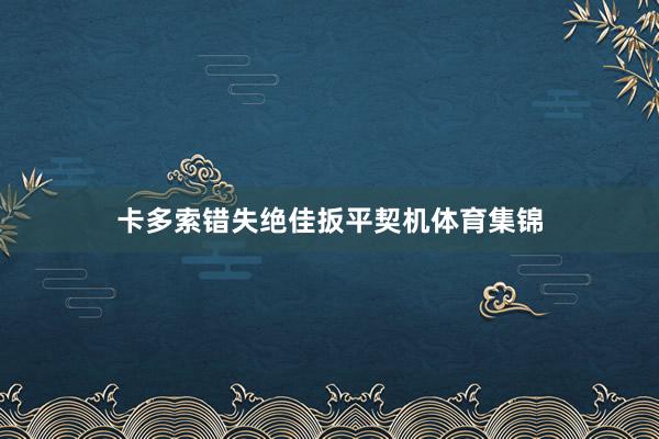 卡多索错失绝佳扳平契机体育集锦