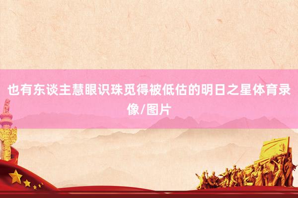 也有东谈主慧眼识珠觅得被低估的明日之星体育录像/图片