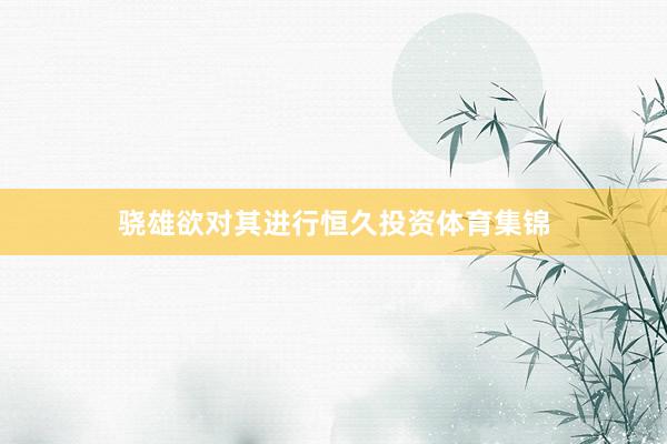 骁雄欲对其进行恒久投资体育集锦